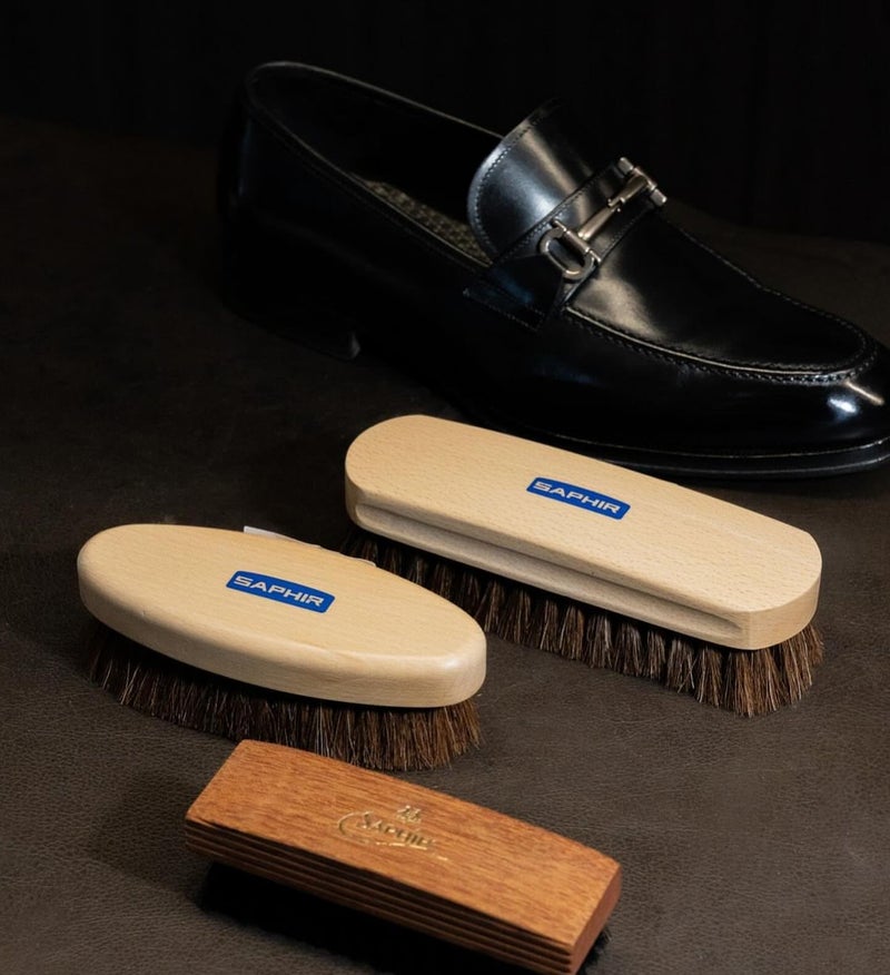 Saphir Saphir Natural Horsehair Brush - Shoe Polish Brush for Cleaning, Polishing & Buffing Leather Shoes - 7" (18cm)  - Image 5