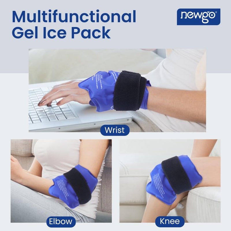 NEWGO Ankle Ice Pack Wrap for Sprained Relief, Ice Pack for Ankle Inuries Reusable, Cold Therapy for Ankles Swelling, Post Surgery Recovery - Blue - Image 4