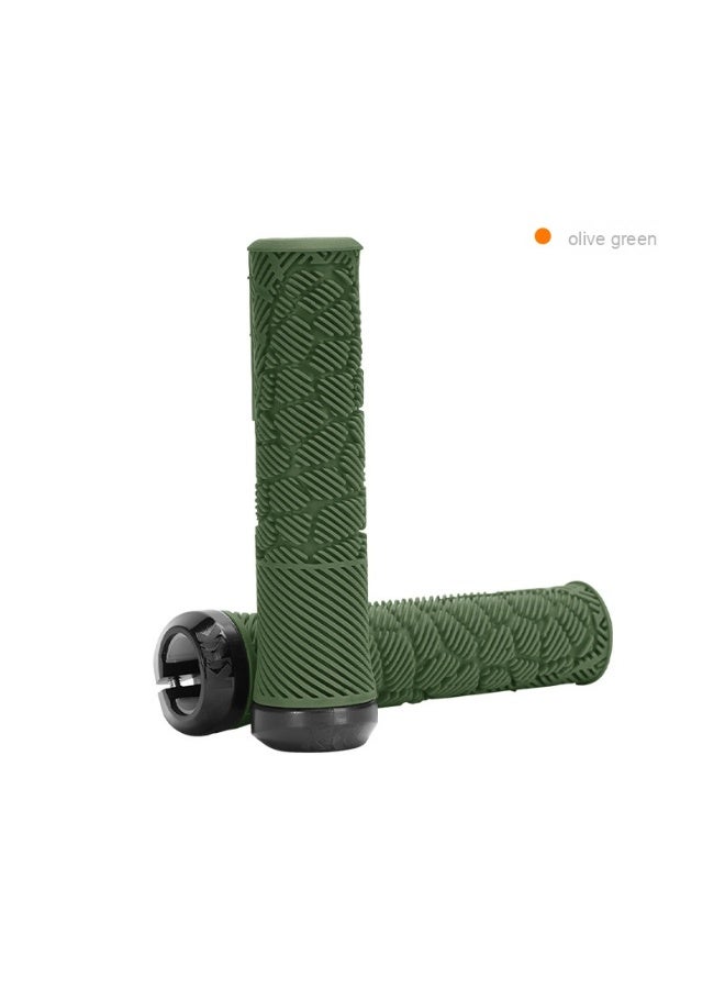 ENLEE Mountain Bike Rubber Grips - Slip-Resistant with Single-Sided Locking Design