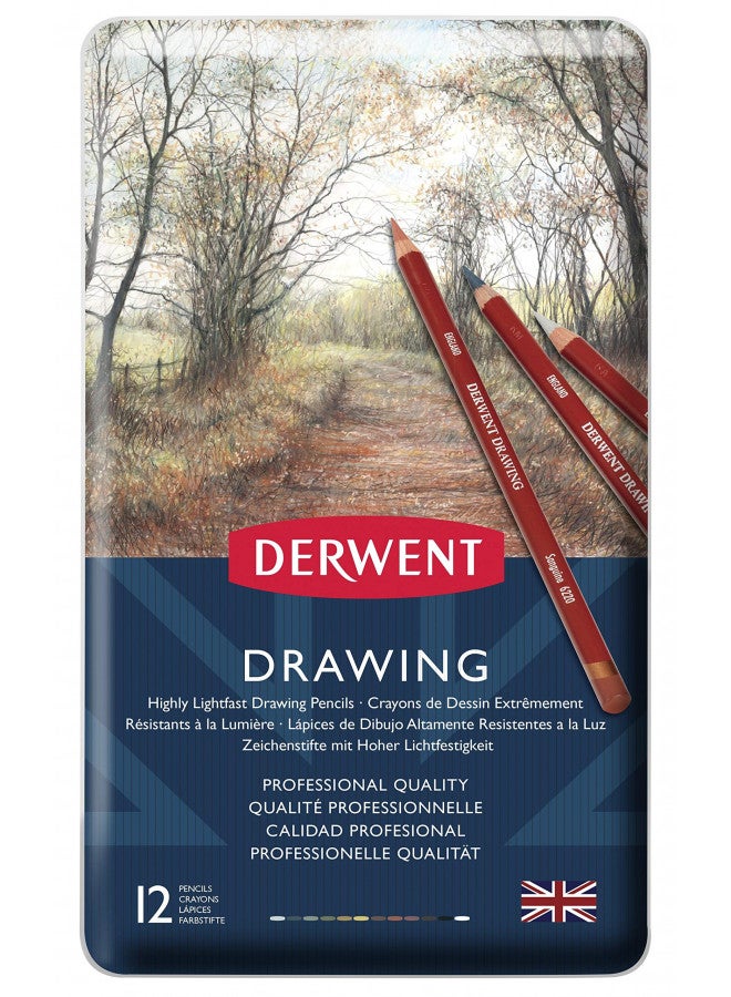 Derwent Colored Drawing Pencils, 5mm Core, Metal Tin, 12 Count (0700671) - Image 3