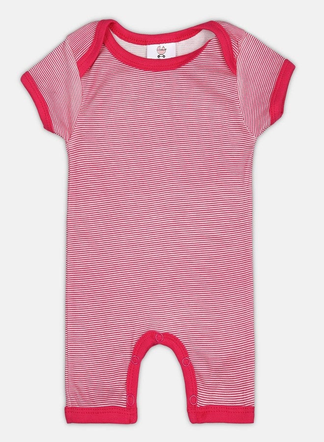 TiniBerry Baby Cotton Bodysuit/Romper/Onesie/Dungaree Knee Length For Baby Boys And Baby Girls (Pack of 3) (6-9 Months, Rani) - Image 3