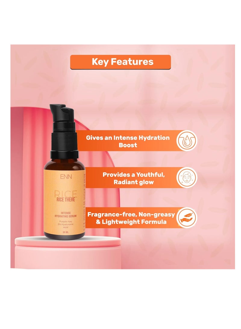 Enn Rice There Intense Hydrating Face Serum for Glowing Skin Lightweight Formula for Radiant Skin with Hyaluronic Acid for Skin Elasticity Anti Ageing 30ml - Image 4