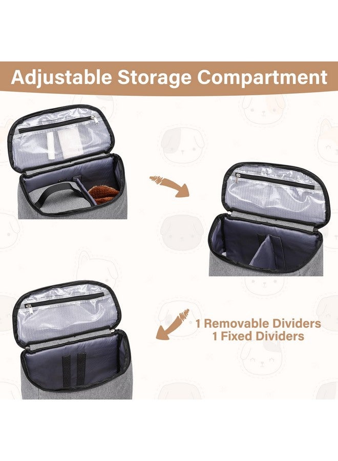 موسيسو حقيبة ظهر للسفر للكلاب من موسيسو، معتمدة من شركات الطيران لتنظيم مستلزمات الحيوانات الأليفة، حقيبة ظهر متعددة الجيوب لتخزين مستلزمات الحيوانات الأليفة مع سلتين لطعام الكلاب للسفر في عطلة نهاية الأسبوع، لون رمادي - Image 4