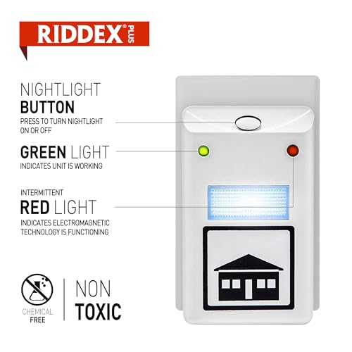 RIDDEX Plus Insect Repellent Plug in Mouse Deterrent Pest Control for Defense Against Rats Mice Roaches Bugs and Insects Control Pests with No Chemicals or Poison White 3Pack - Image 5
