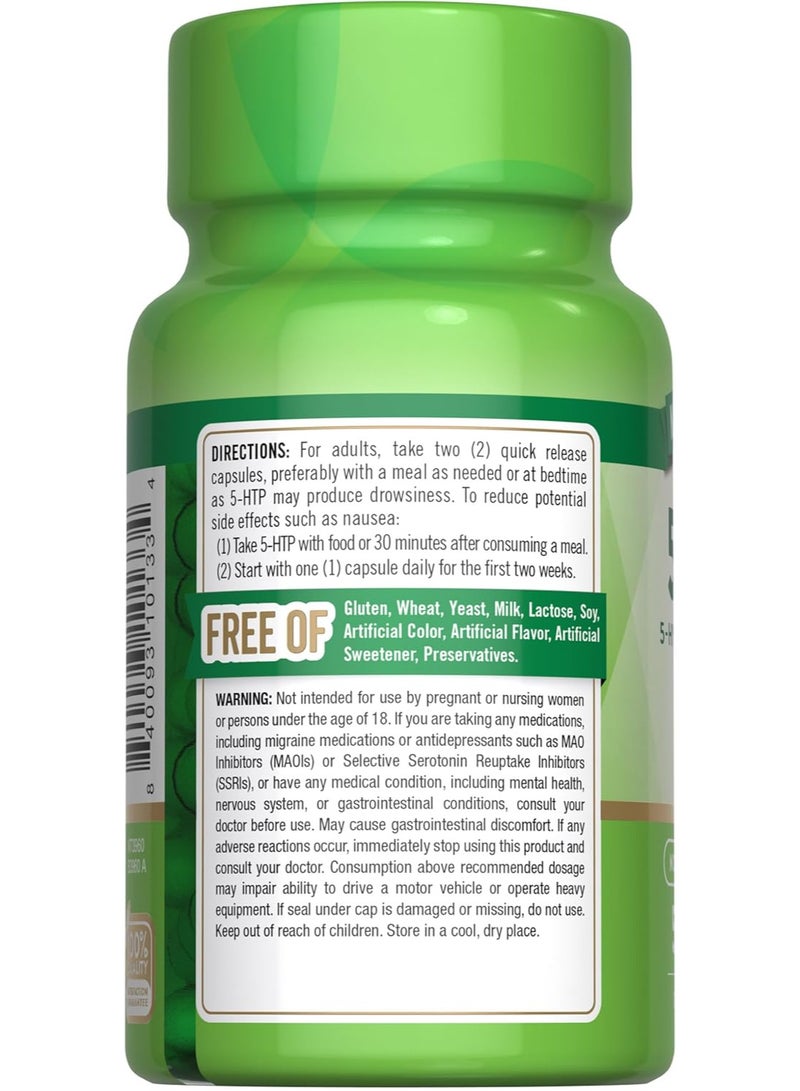 Nature's Truth 5-HTP 200mg Quick Release Capsules, 50 Count, Non-GMO & Gluten Free - Image 3