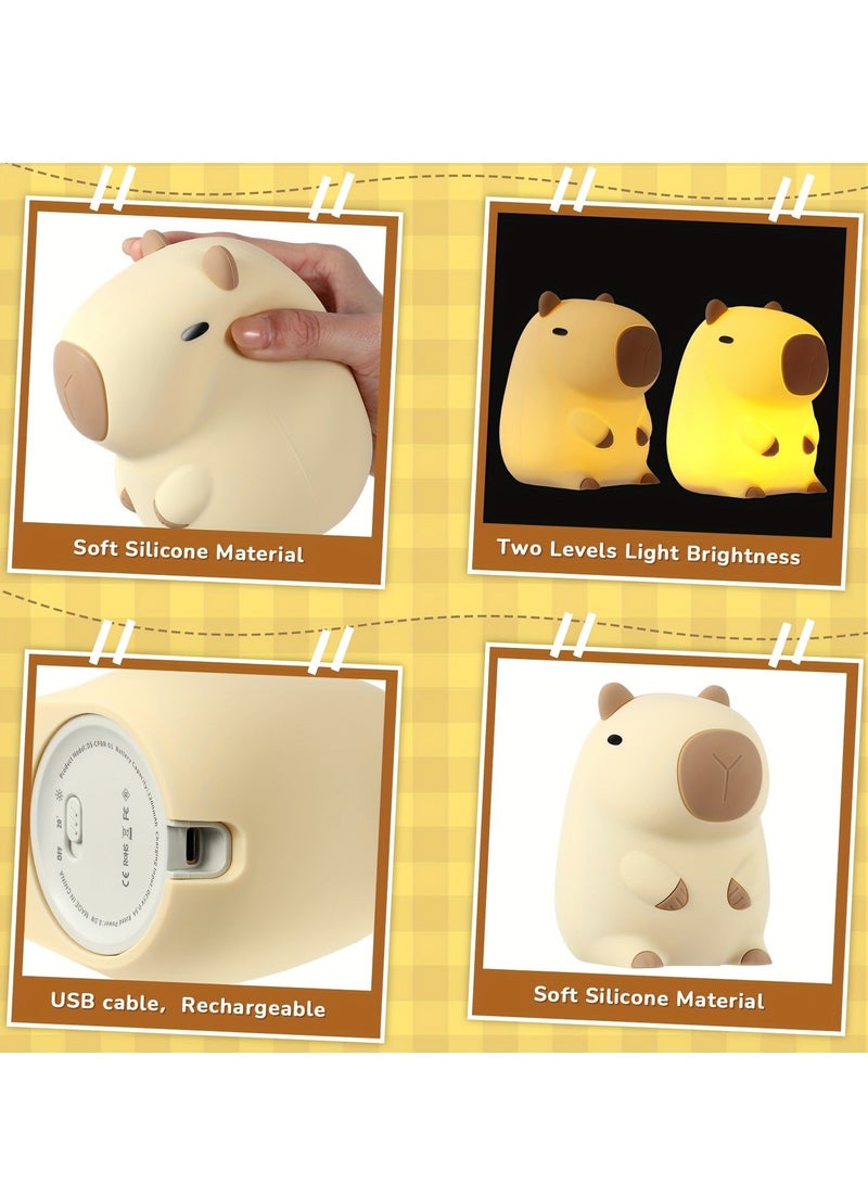 إيفرين 1 كابيبالا ليلة مصباح ، مصباح قرع ، رفيق النوم ، مصباح السرير مع كابل الناقل التسلسلي العام ، سيليكون المواد - Image 2