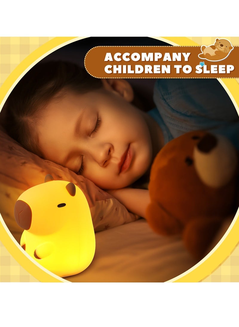 إيفرين 1 كابيبالا ليلة مصباح ، مصباح قرع ، رفيق النوم ، مصباح السرير مع كابل الناقل التسلسلي العام ، سيليكون المواد - Image 4