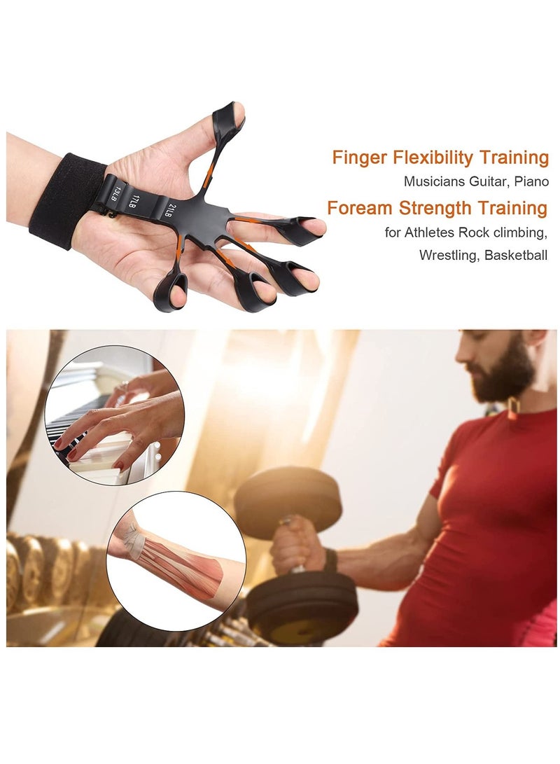Hand Grip Strengthener  Adjustable Finger Exerciser and Finger Stretcher Grip Strength Trainer for Hand Therapy Rock Climbing Relieve Pain for Arthritis, Carpal Tunnel