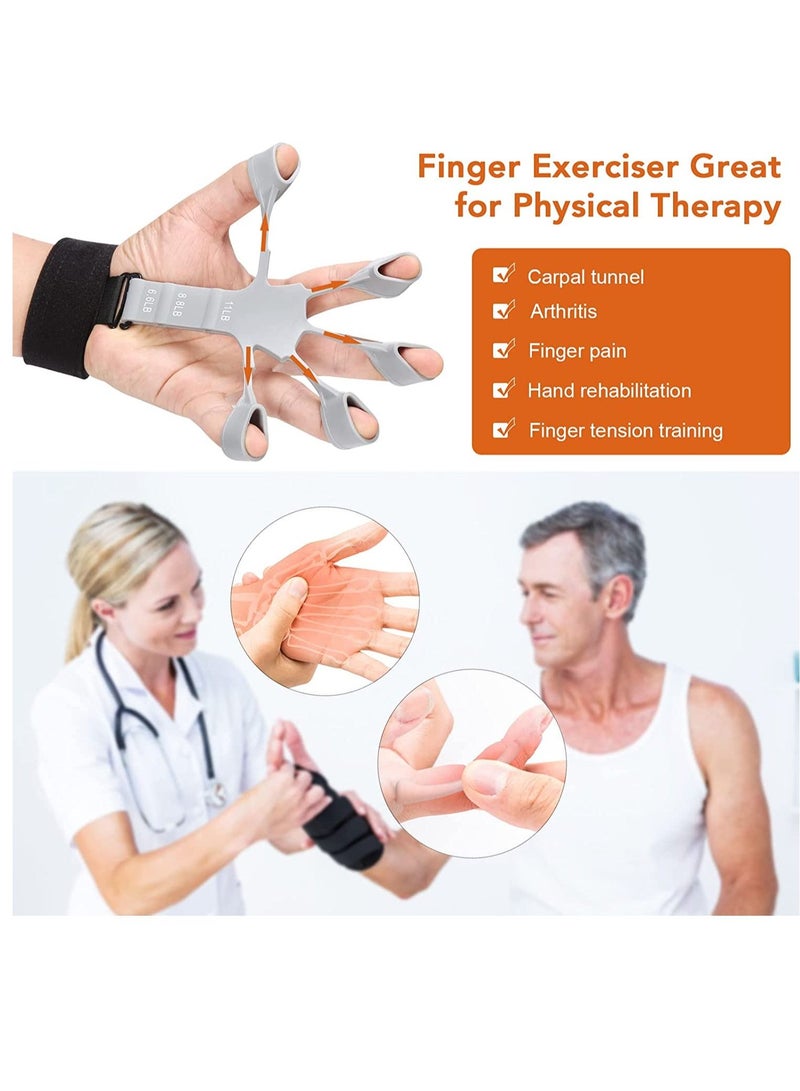 Hand Grip Strengthener  Adjustable Finger Exerciser and Finger Stretcher Grip Strength Trainer for Hand Therapy Rock Climbing Relieve Pain for Arthritis, Carpal Tunnel