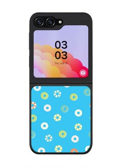 Stylizedd Rugged Black edge case for Samsung Galaxy Z Flip5, Slim fit Soft Case Flexible Rubber Edges Anti Drop TPU Gel Thin Cover -  Loopy Hoops  - Image 1
