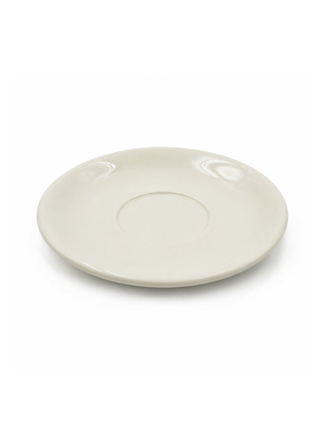 Ivory Ceramic Small Plate – Round Glossy Dessert & Snack Plate – Minimalist Side Plate for Home Café & Restaurant - Image 1