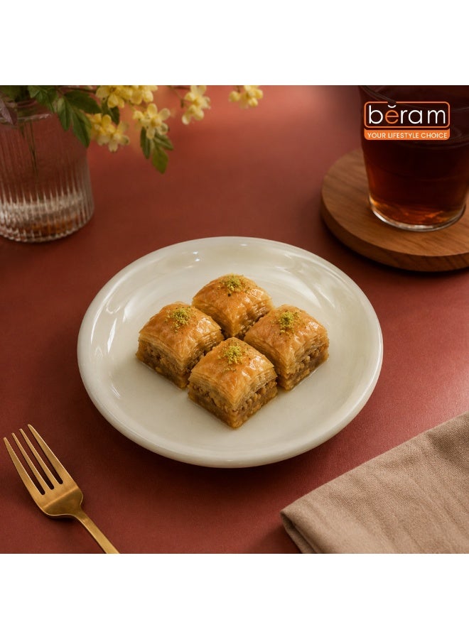 Ivory Ceramic Small Plate – Round Glossy Dessert & Snack Plate – Minimalist Side Plate for Home Café & Restaurant - Image 3