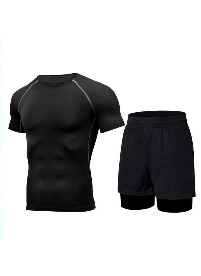 Generic - Swimwear Men's Anti-embarrassment Shorts Swimming Trunks Equipment Sunscreen Full Body Hot Spring Swimwear Men's Suit Summer-Color:Sci-fi Short-sleeved + Double-layered Swimming Trunks -Size:M - Image 1