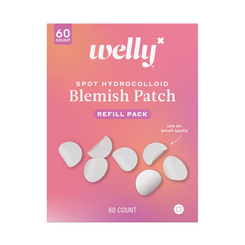 Welly Bandages Face Saver Hydrocolloid Acne Blemish Patch Adhesive Small Spot Shape Clear Carton Value Pack 60 ct