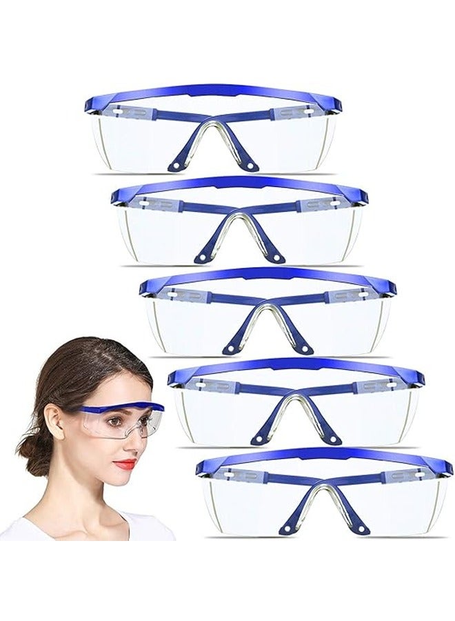 YALONG 5Pcs Safety Goggles, Safety Glasses Wrap Around Lenses and No Slip Grips，Anti Fog Dust proof Scratch proof Splash proof Chemical Wrapped Eye Protection for Work lab Nurse Worker Architect - Image 1