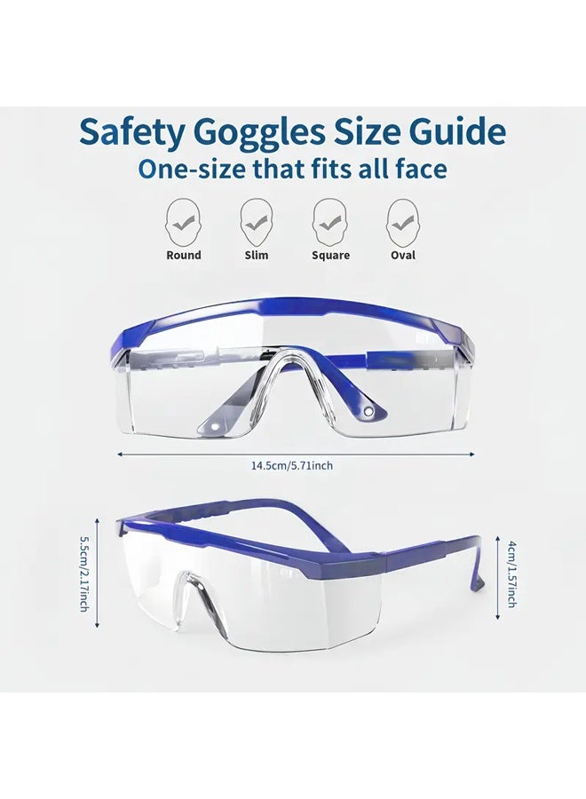 YALONG 5Pcs Safety Goggles, Safety Glasses Wrap Around Lenses and No Slip Grips，Anti Fog Dust proof Scratch proof Splash proof Chemical Wrapped Eye Protection for Work lab Nurse Worker Architect - Image 2