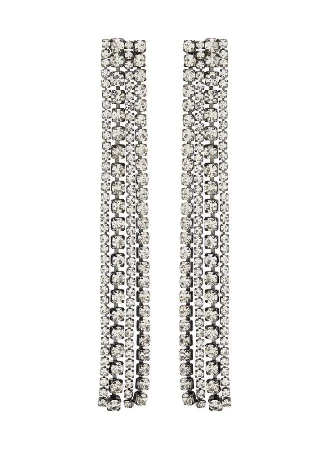 PARFOIS Long Chain Earrings With Crystals