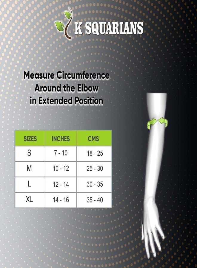 K SQUARIANS Tennis Elbow Support Band for Pain Relief, Tendonitis, Arthritis | Neoprene Elbow Brace for Gym & Sports | Adjustable Strap with Compression Pad for Men & Women | Medium - Image 4