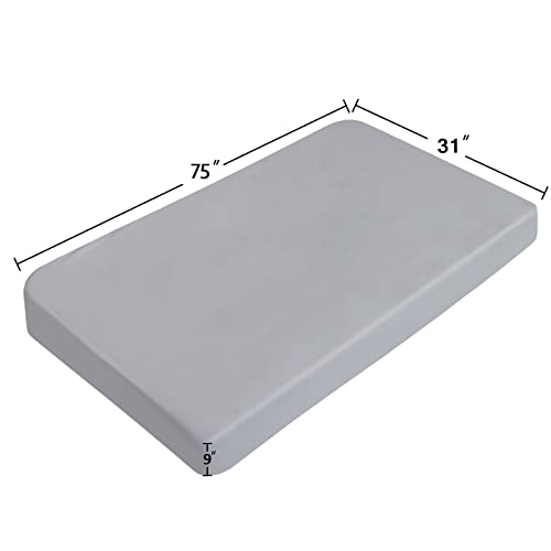 Coldwind Cot Sheets 31" x 75", 2 Pack Cot Size Sheet Fitted with Narrow Twin/Camp Bunk/Rvs Bunk/Guest Beds/Army Cots/Trifold Mattress, Super Soft Breathable Microfiber Bed Cover, Bottom Sheet, Gray - Image 2