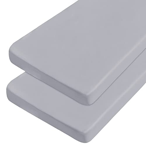Coldwind Cot Sheets 31" x 75", 2 Pack Cot Size Sheet Fitted with Narrow Twin/Camp Bunk/Rvs Bunk/Guest Beds/Army Cots/Trifold Mattress, Super Soft Breathable Microfiber Bed Cover, Bottom Sheet, Gray - Image 1
