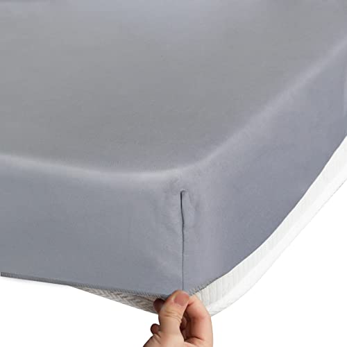 Coldwind Cot Sheets 31" x 75", 2 Pack Cot Size Sheet Fitted with Narrow Twin/Camp Bunk/Rvs Bunk/Guest Beds/Army Cots/Trifold Mattress, Super Soft Breathable Microfiber Bed Cover, Bottom Sheet, Gray - Image 4