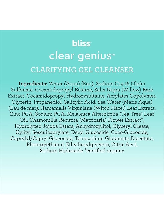 BLISS Clear Genius Clarifying Gel Cleanser with BHA to Detox and Clear Skin| Non-Irritating | Clean | Cruelty-Free | Paraben Free | Vegan | 6.4 oz - Image 4