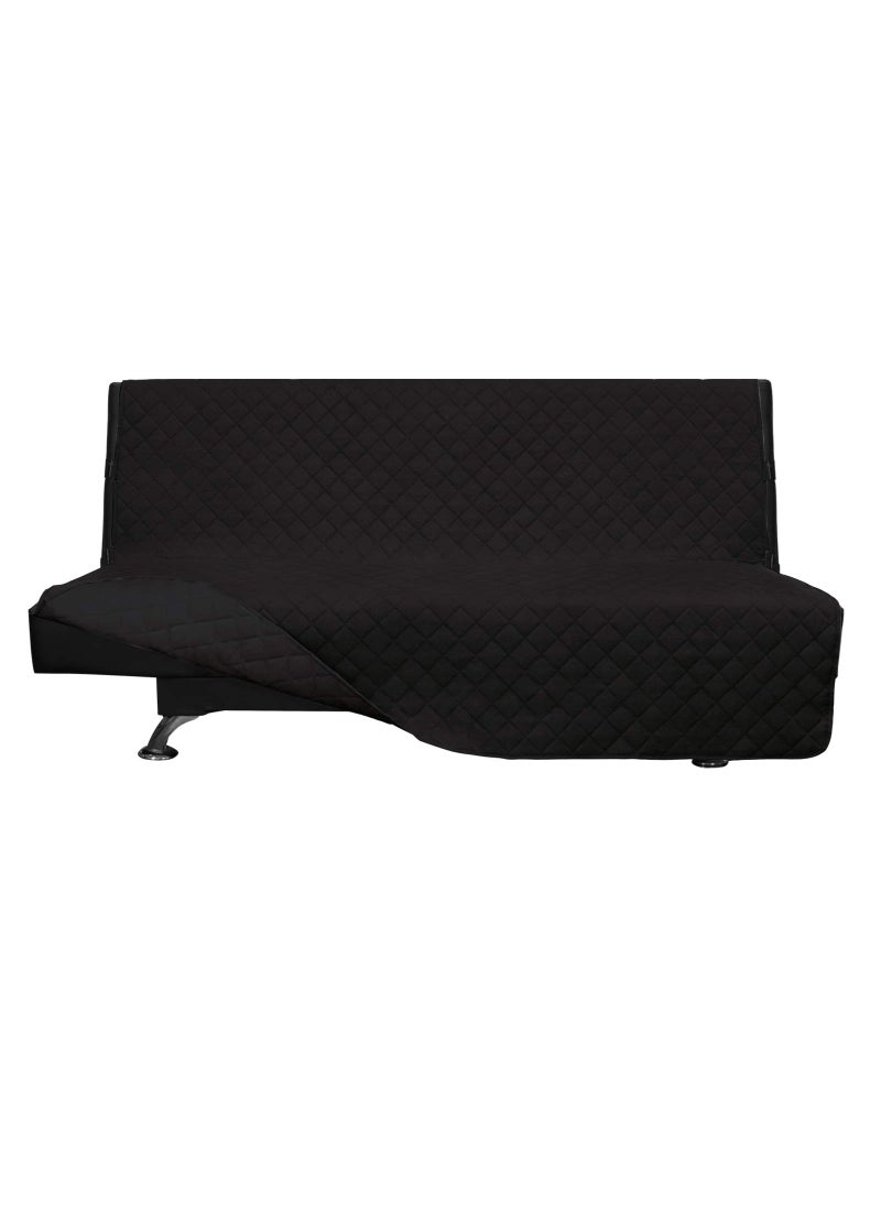 Easy-Going EasyGoing Futon Sofa Slipcover  Reversible Armless Couch Cover  Water Resistant for Pets  Kids BlackBlack 