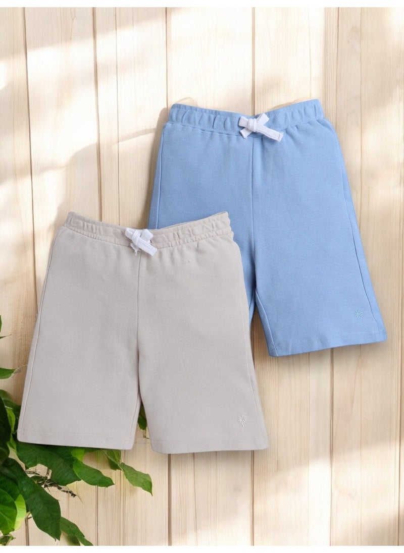 victor and jane Victor and Jane Junior Boys' Shorts Solid, Lace-Up and Elasticated Waist -- Pack of 4  - Image 2