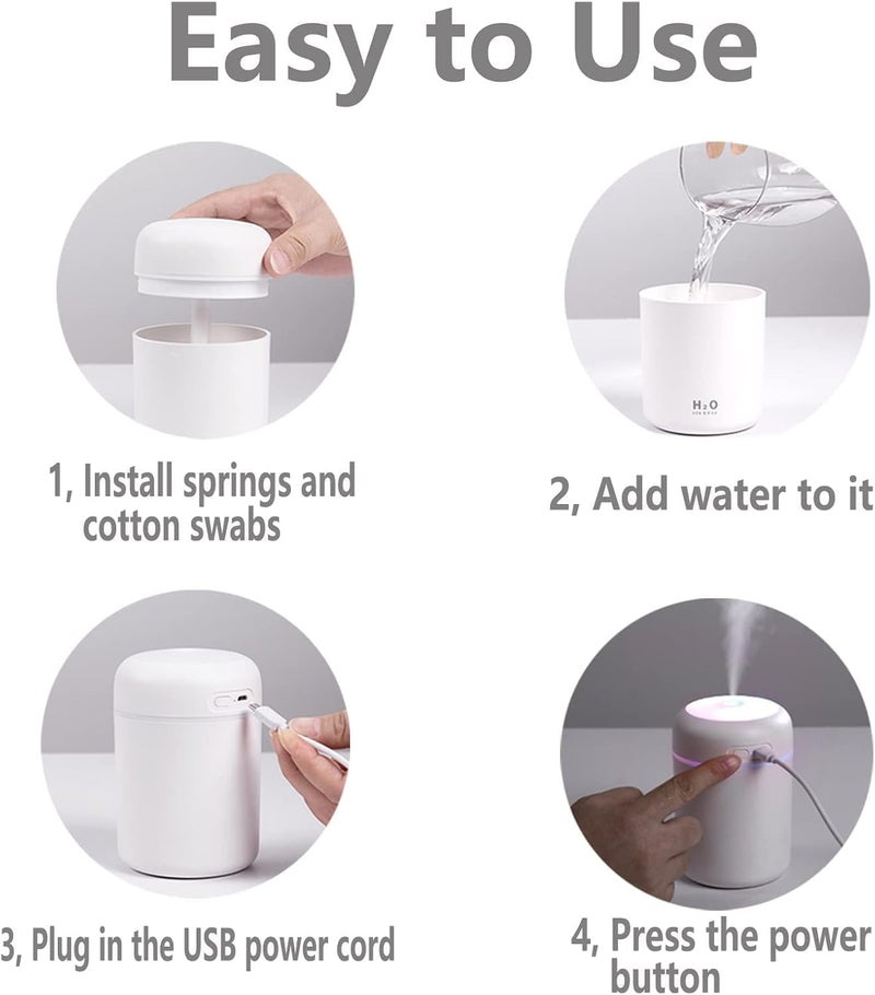 DesiDiya Humidifier for Home Office & Small Rooms Small Diffuser for Room Frehness with RGB LED Colorful Light | Oil Diffuser Electric (Fragrance Oil & Liquid Not Included), 300ml, Random Color - Image 4