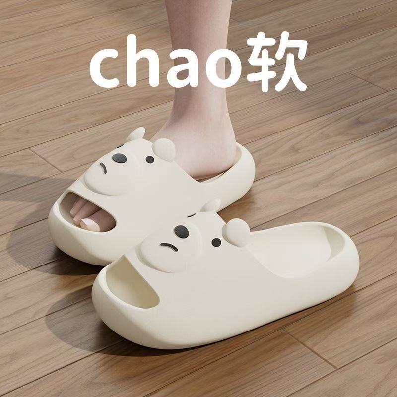 Bear Slippers Women'S Summer Dung-Feeling Cute Indoor Home Soft Bottom Outer Wear Couple Slippers Men'S Slippers - Image 5