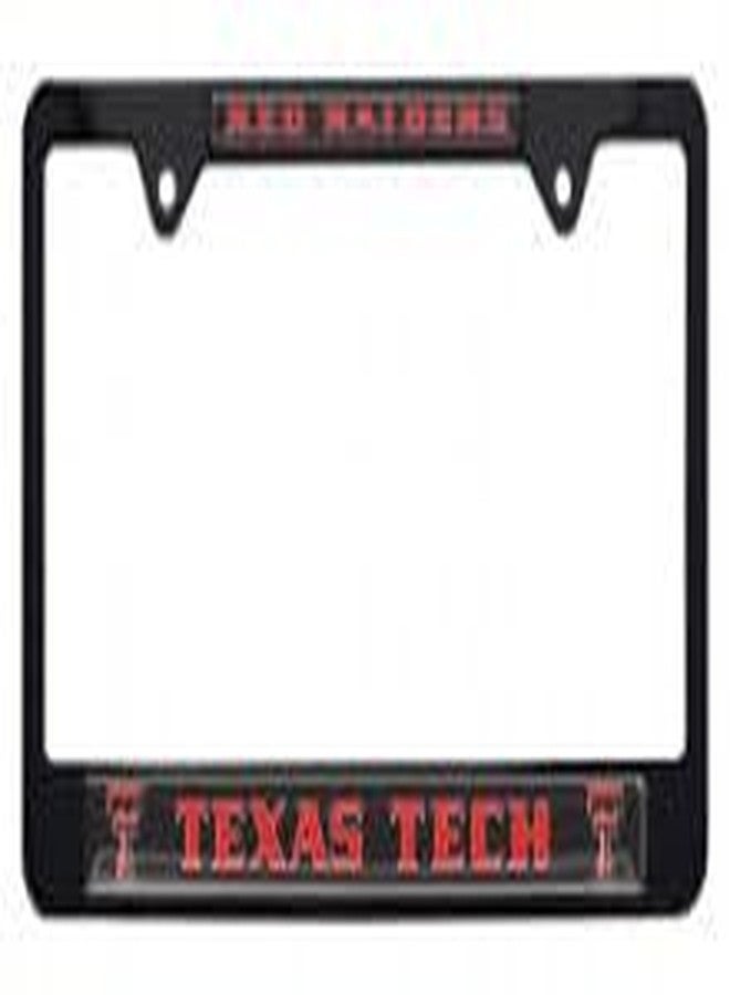 Black Metal License Plate Frame - Second Generation - Mascot Version (Texas Tech)
