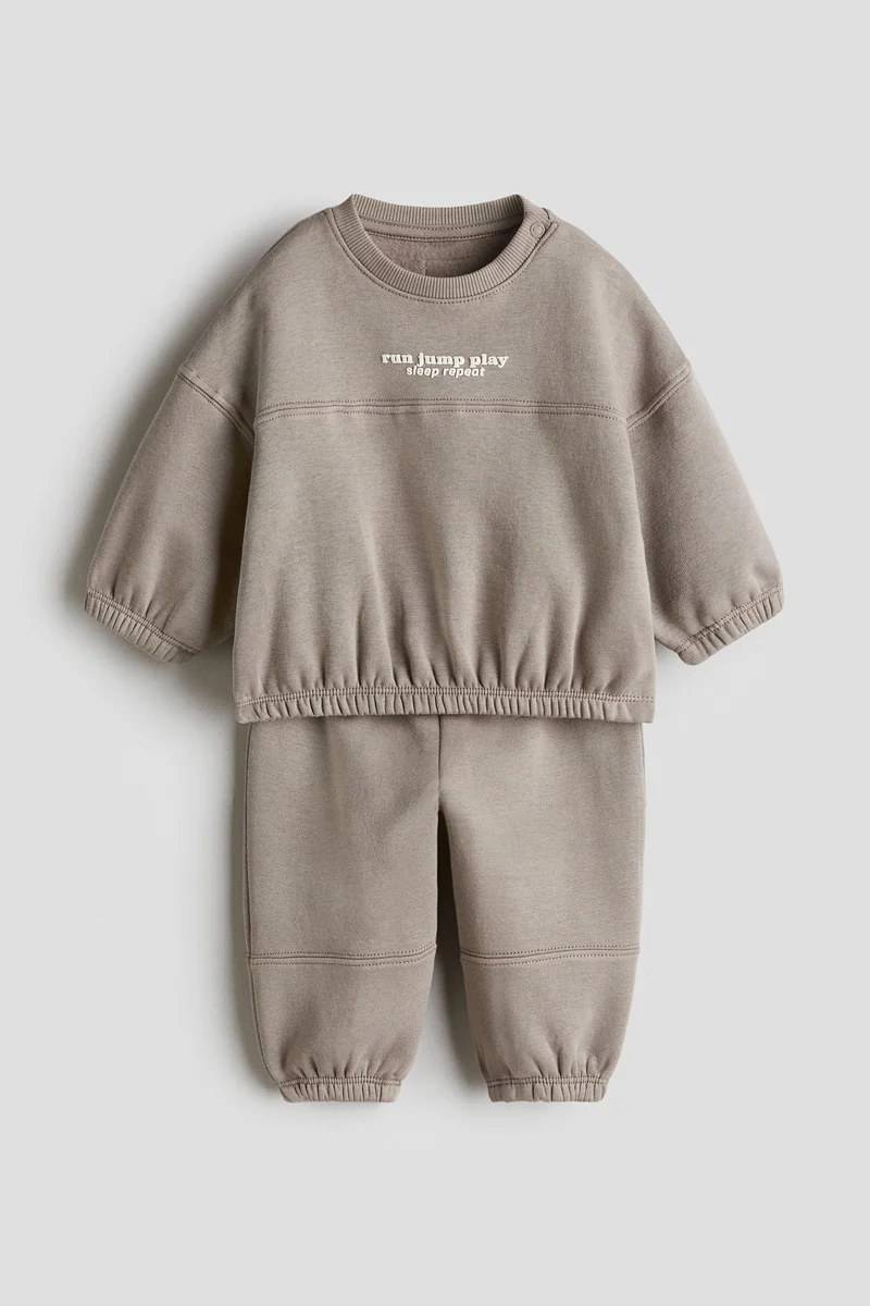 H&M 2-piece brushed-inside sweatshirt set