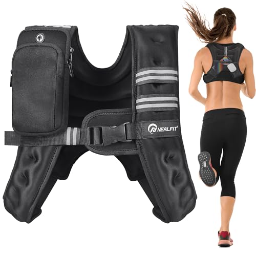 NEALFIT Weighted Vest for Men & Women, 5lbs/10lbs/15lbs/20lbs Weight Vest, Perfect for Running, Walking, Fitness, and Strength Training (Black, 20 lb) - Image 1