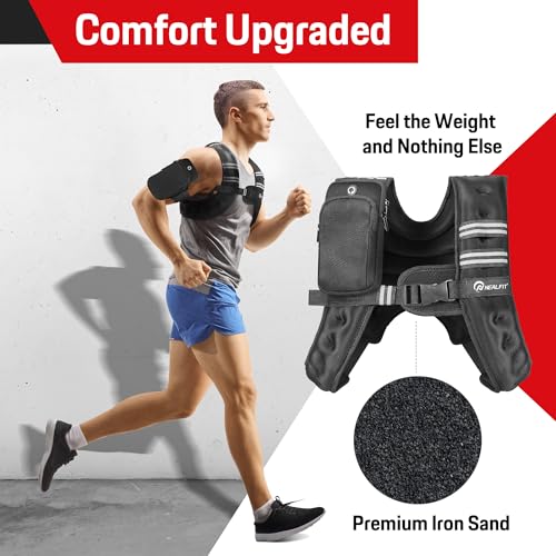 NEALFIT Weighted Vest for Men & Women, 5lbs/10lbs/15lbs/20lbs Weight Vest, Perfect for Running, Walking, Fitness, and Strength Training (Black, 20 lb) - Image 4