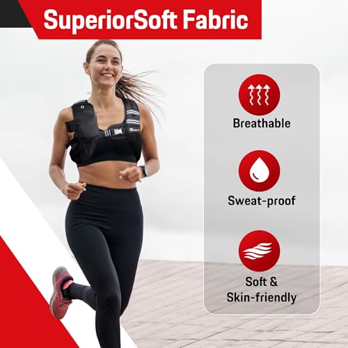 NEALFIT Weighted Vest for Men & Women, 5lbs/10lbs/15lbs/20lbs Weight Vest, Perfect for Running, Walking, Fitness, and Strength Training (Black, 20 lb) - Image 2