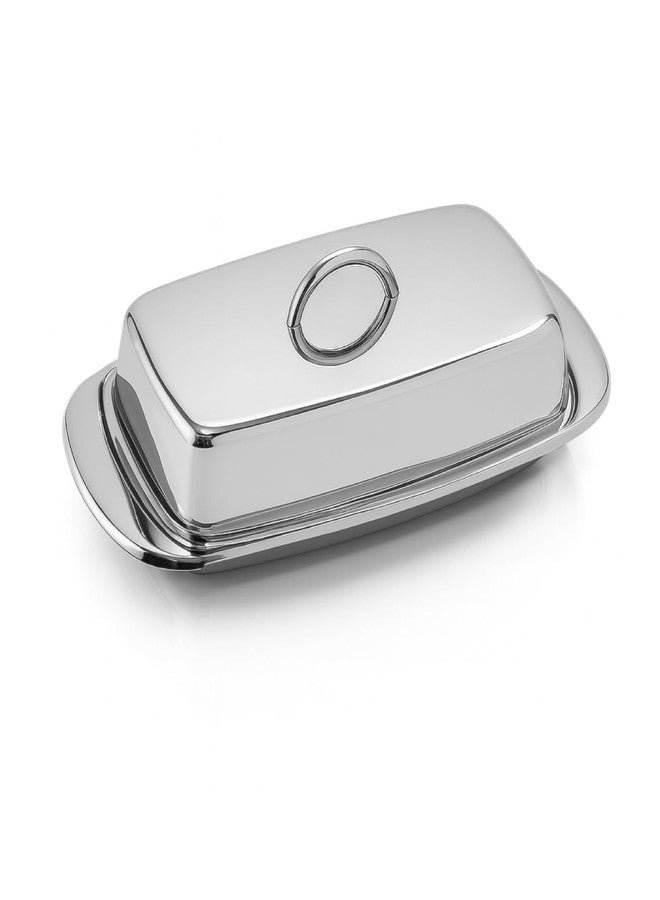 Natier Stainless Steel Butter Dish with Lid, Butter Keeper for Countertop or Refrigerator - Image 1