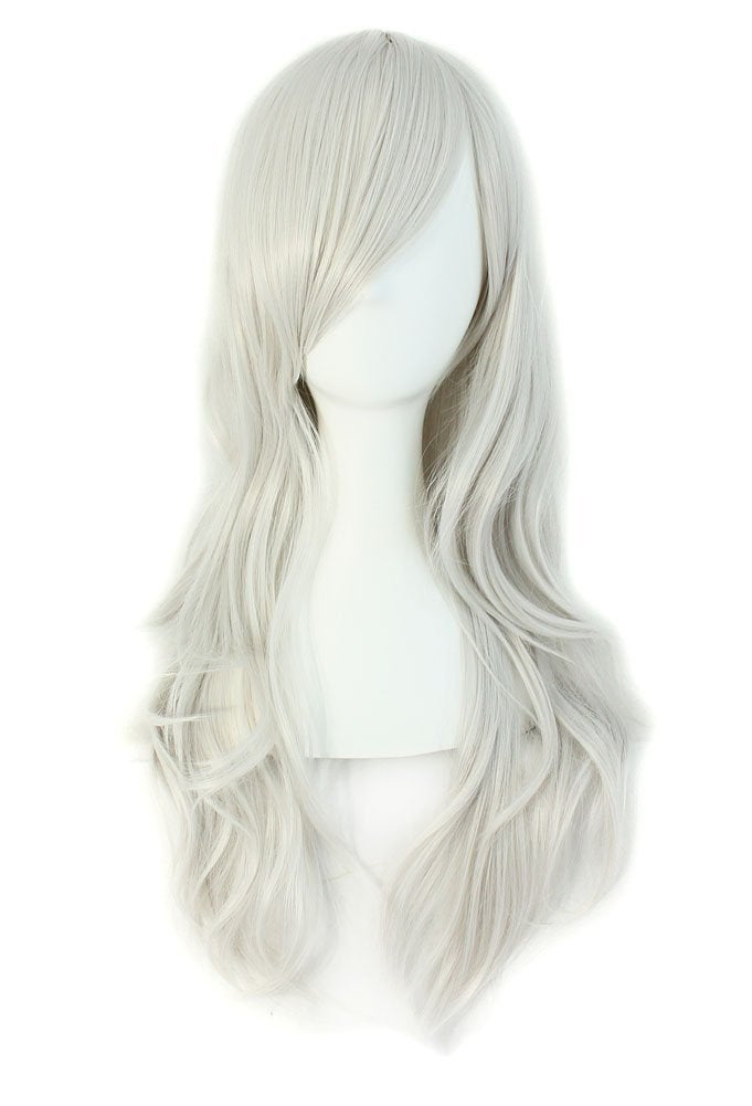 MapofBeauty MapofBeauty (Silver Gray) - 28" 70cm Long Curly Hair Ends Costume Cosplay Wig (Silver Grey)  - Image 1