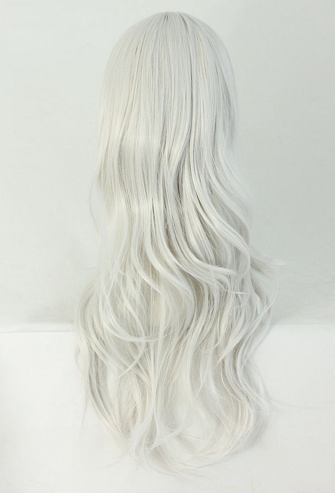 MapofBeauty MapofBeauty (Silver Gray) - 28" 70cm Long Curly Hair Ends Costume Cosplay Wig (Silver Grey)  - Image 2