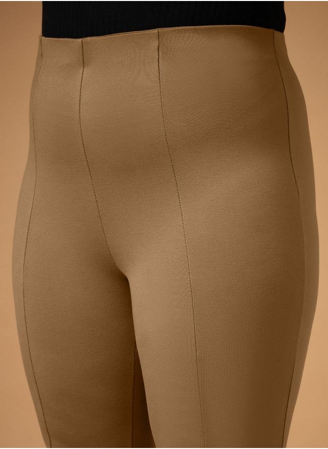 SASSAFRAS Plus Size Front Slit Detail Flared Pants by Styli  - Image 4
