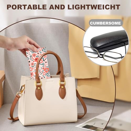 Anikathy 2Pcs Sunglass Eyeglass Glasses Case Soft PU Leather with Cleaning Cloth Soft Sunglasses Case Cute Aesthetic Portable Travel Glasses Pouch Bag for Men Women Girls （floral B Pattern - Image 4