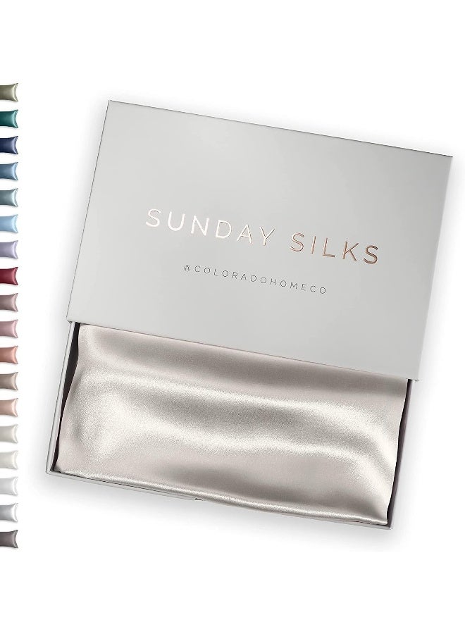 Colorado Home Co - Mulberry Silk Pillowcase for Hair and Skin - Queen Size - Highest Grade 6A - Soft Acne Free - Silk Slip Silk Both Sides - Off White - Image 1