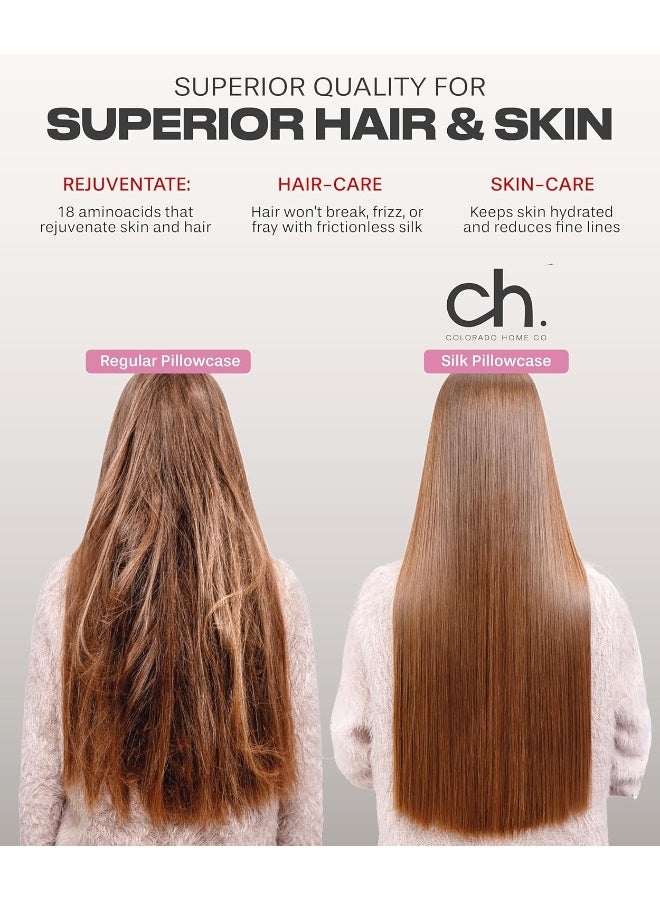 Colorado Home Co - Mulberry Silk Pillowcase for Hair and Skin - Queen Size - Highest Grade 6A - Soft Acne Free - Silk Slip Silk Both Sides - Off White - Image 4