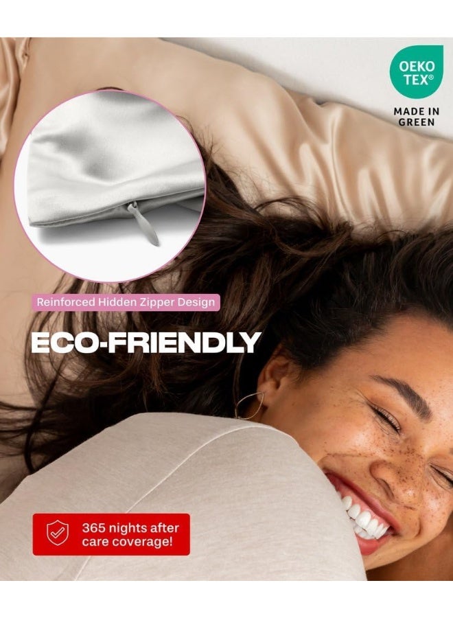 Colorado Home Co - Mulberry Silk Pillowcase for Hair and Skin - Queen Size - Highest Grade 6A - Soft Acne Free - Silk Slip Silk Both Sides - Off White - Image 5