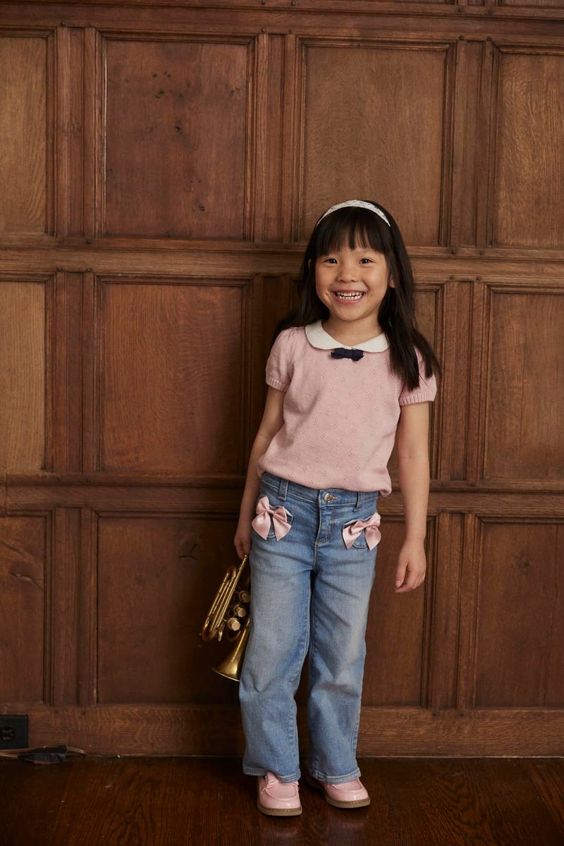 Gymboree,Girls,and Toddler Short Sleeve Pullover Sweater,Fuzzy Pink,12 Months,18 Months - Image 3