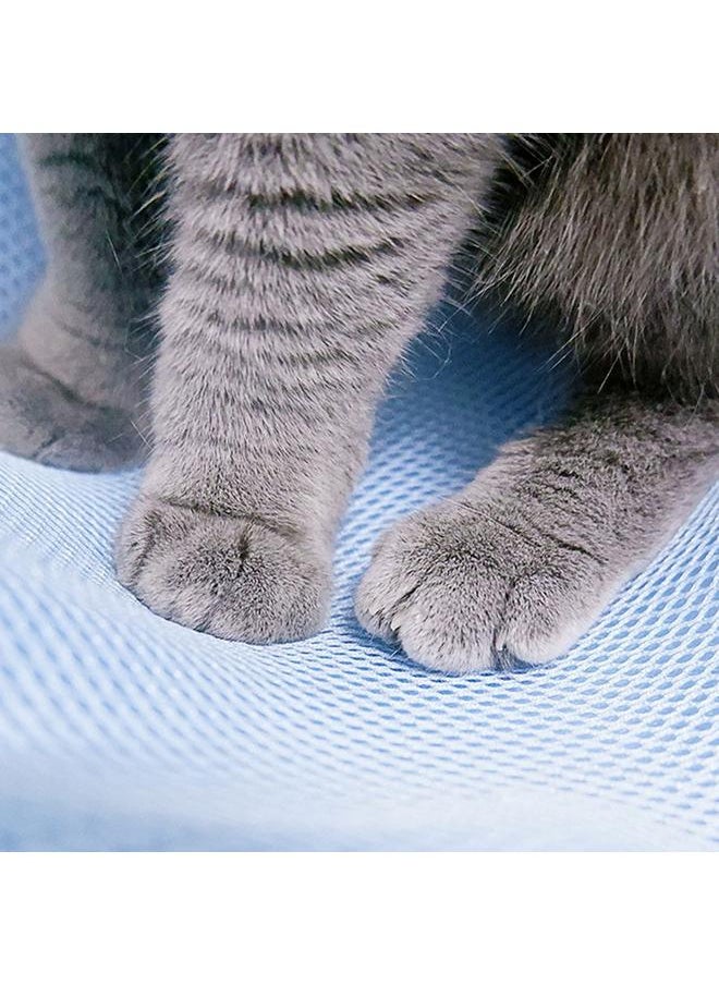 Cat Hanging Hammock for Cage Breathable Mesh Multifunction Reversible Cat Hammock Bed with Hooks for Summer Rest Pink and Blue 53x35cm / 20.9x13.8in