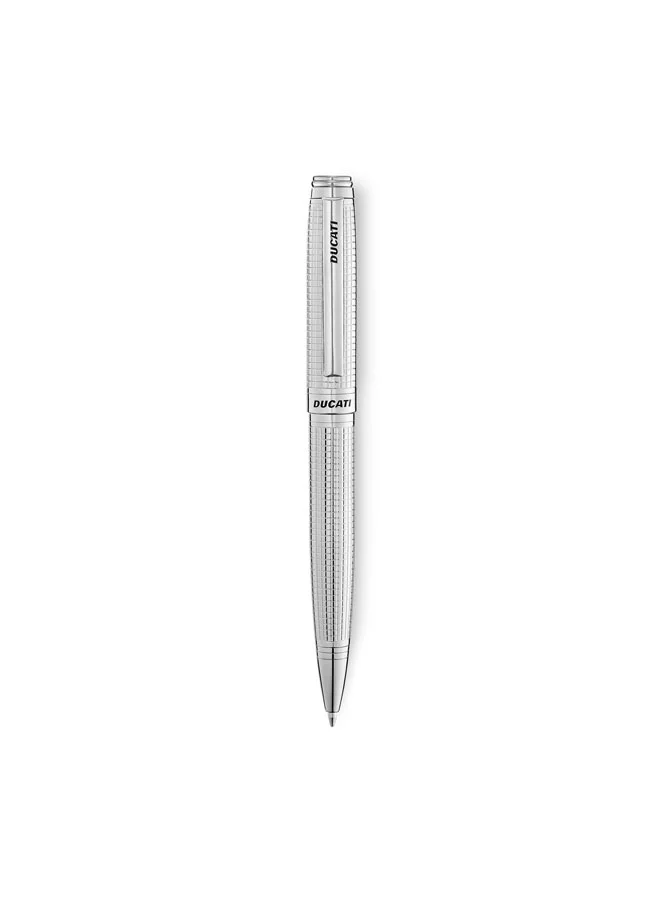 Ducati Leggenda Full Stainless Steel Twist Ballpoint Pen for Men, Blue Ink