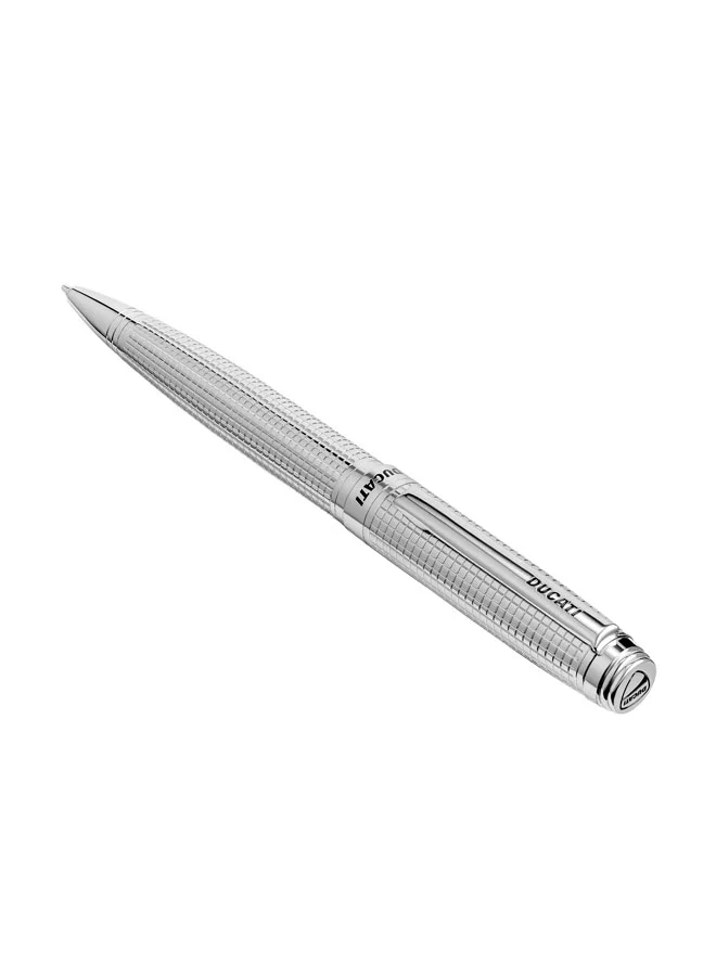 Ducati Leggenda Full Stainless Steel Twist Ballpoint Pen for Men, Blue Ink
