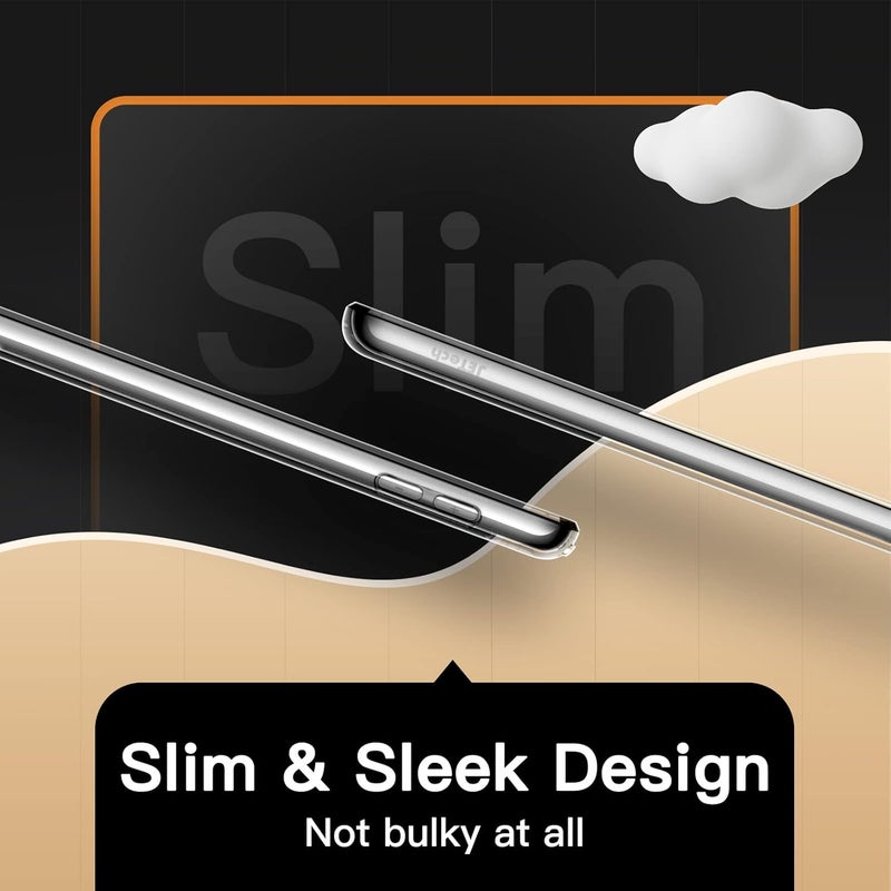 جي تيك حافظة لجهاز ايباد 9/8/7 (10.2 بوصة، موديل 2021/2020/2019، الجيل التاسع/الثامن/السابع)، غطاء لوحي شفاف ناعم من البولي يوريثان اللدن بالحرارة (شفاف) - Image 4