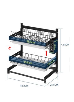 EMZJ 2-Tier Countertop Dish Drying Rack Drainer For Kitchen Organization Storage Shelf With Blade Holder (without chopsticks cage)  - Image 2