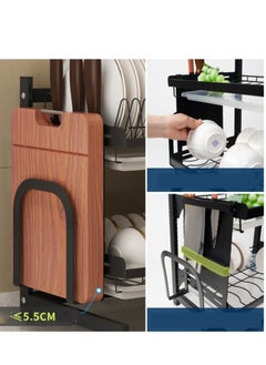 EMZJ 2-Tier Countertop Dish Drying Rack Drainer For Kitchen Organization Storage Shelf With Blade Holder (without chopsticks cage)  - Image 3